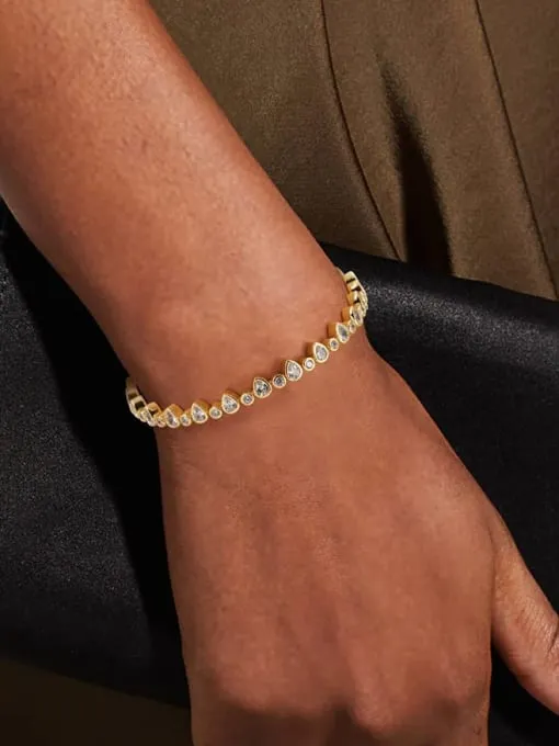 Pear Tennis Bracelet 925 Sterling Silver 18K Gold Vermeil Statement Luxury Bracelets