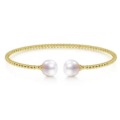 Pearl Accent Split Bangle Bracelet