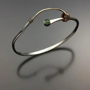 Peridot Bracelet BRA541PR Sterling Silver and 14K Gold by John Tzelepis Jewelry