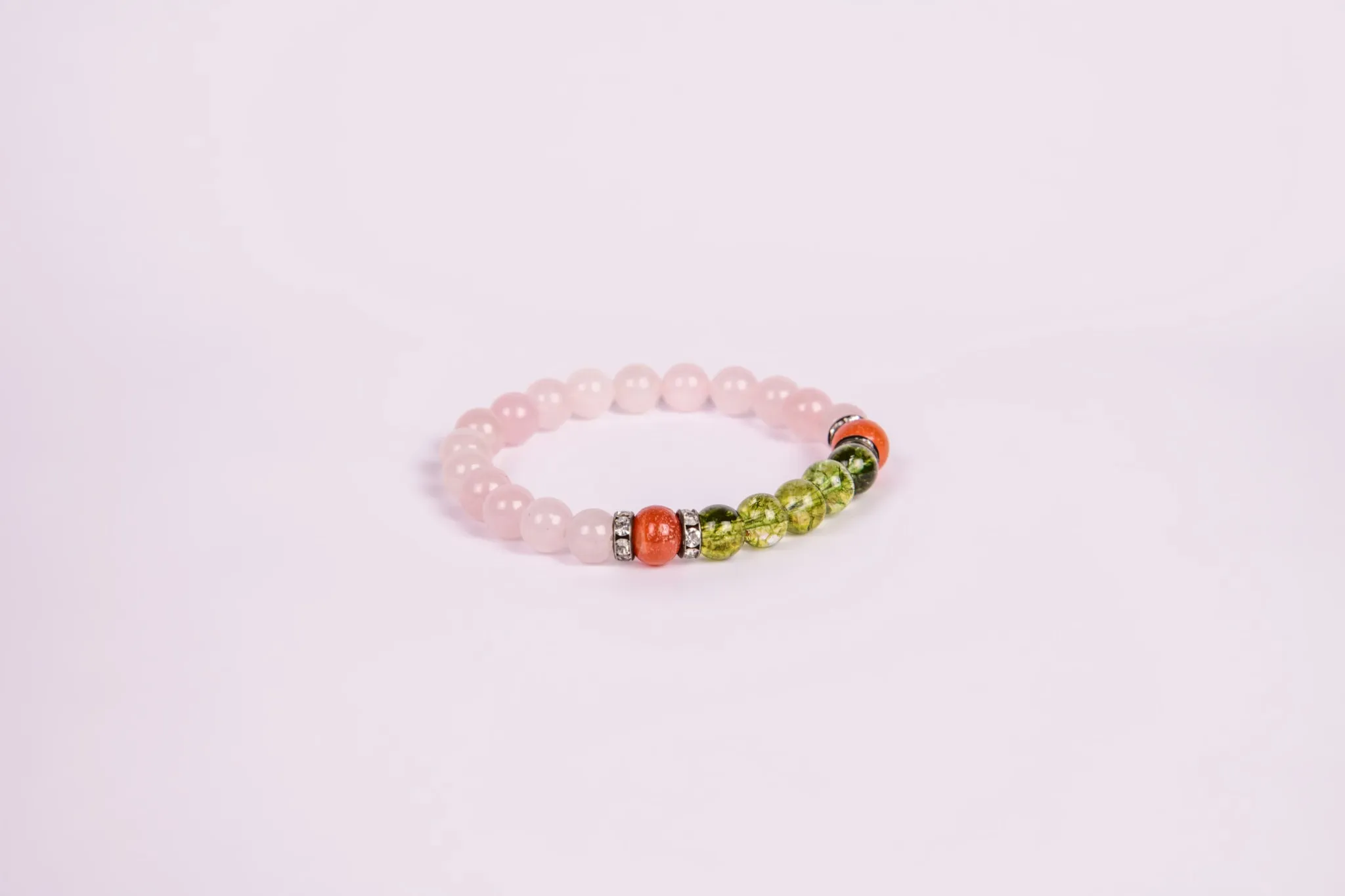 Peridot, Rose Quartz & Carnelian Bracelet