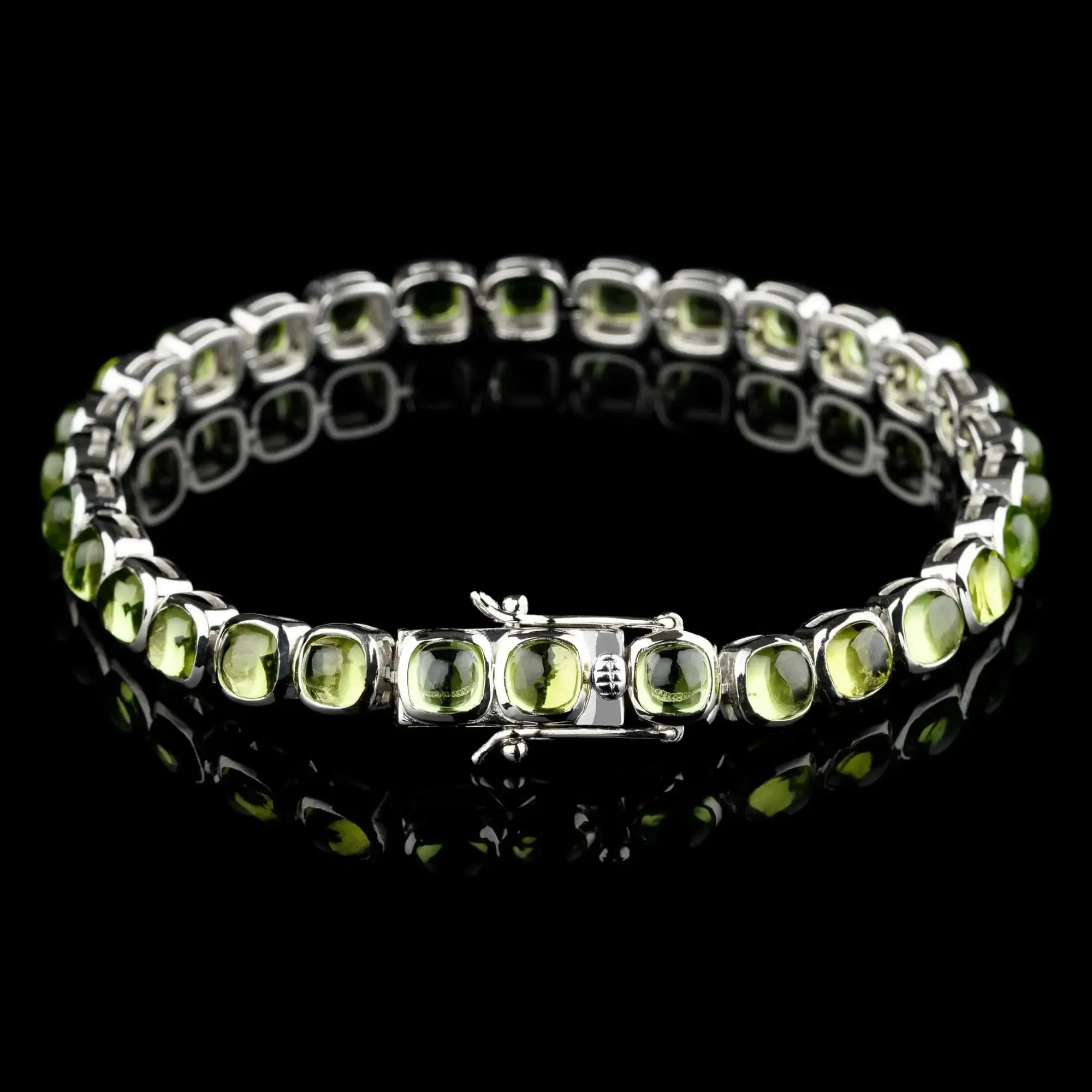 Peridot - Silver Tennis Bracelet I