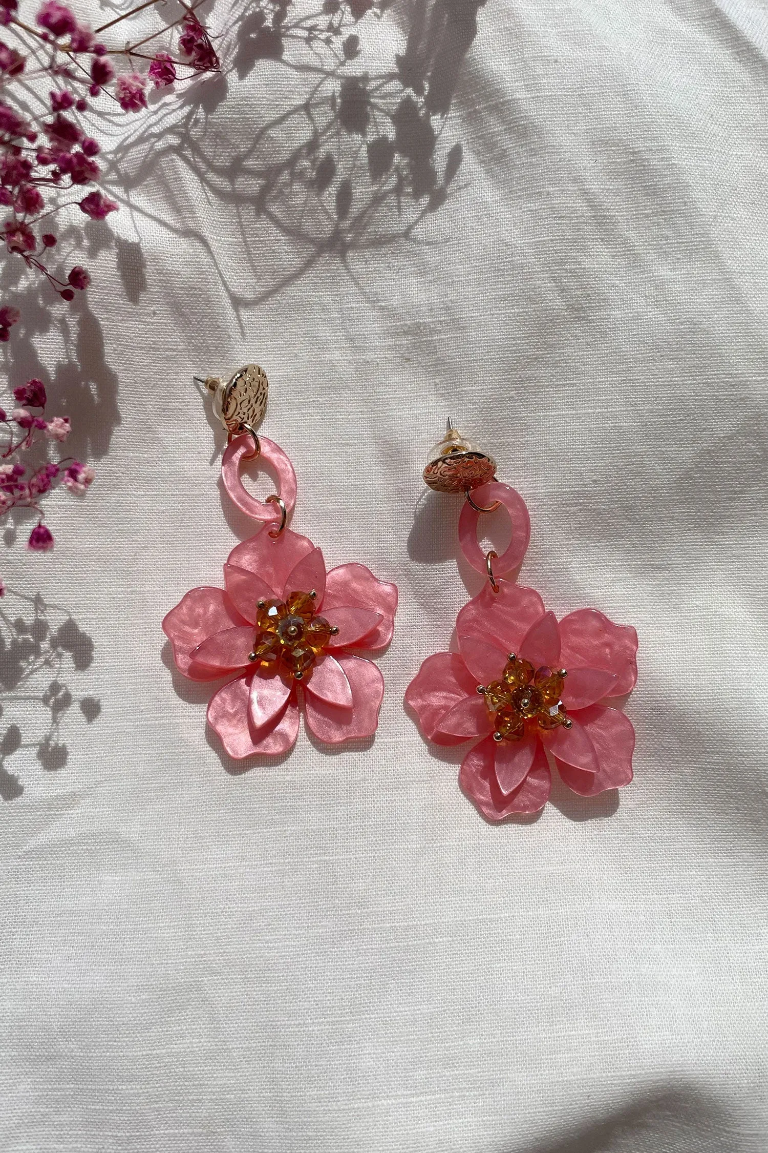 Petra Rose Flower Drop Earrings