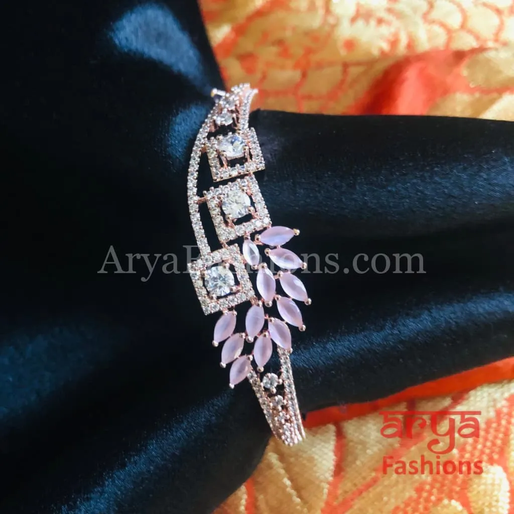 Pink Rose Gold CZ Bracelet/ Gift for her