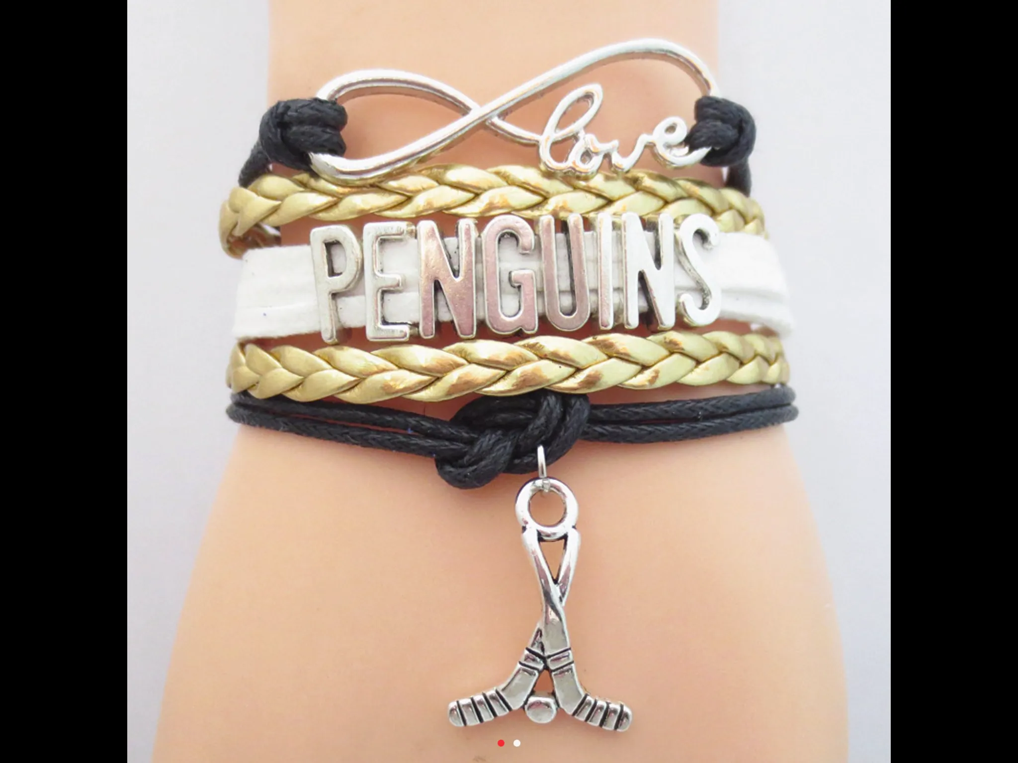 Pittsburgh Penguin Leather style bracelet