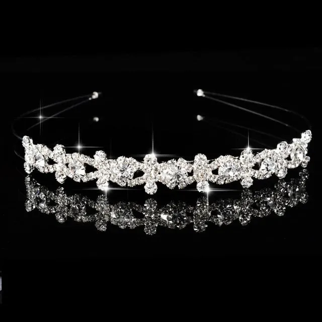 Princess Wedding Bridal Flower Girl Tiara-Crown-Headband Crystal Rhinestone Jewelry Hair Accessories