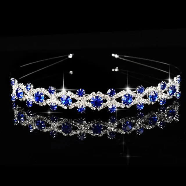 Princess Wedding Bridal Flower Girl Tiara-Crown-Headband Crystal Rhinestone Jewelry Hair Accessories