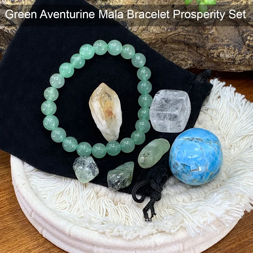 PRIZE WINNER! Aventurine Crystal & Mala Bracelet Set