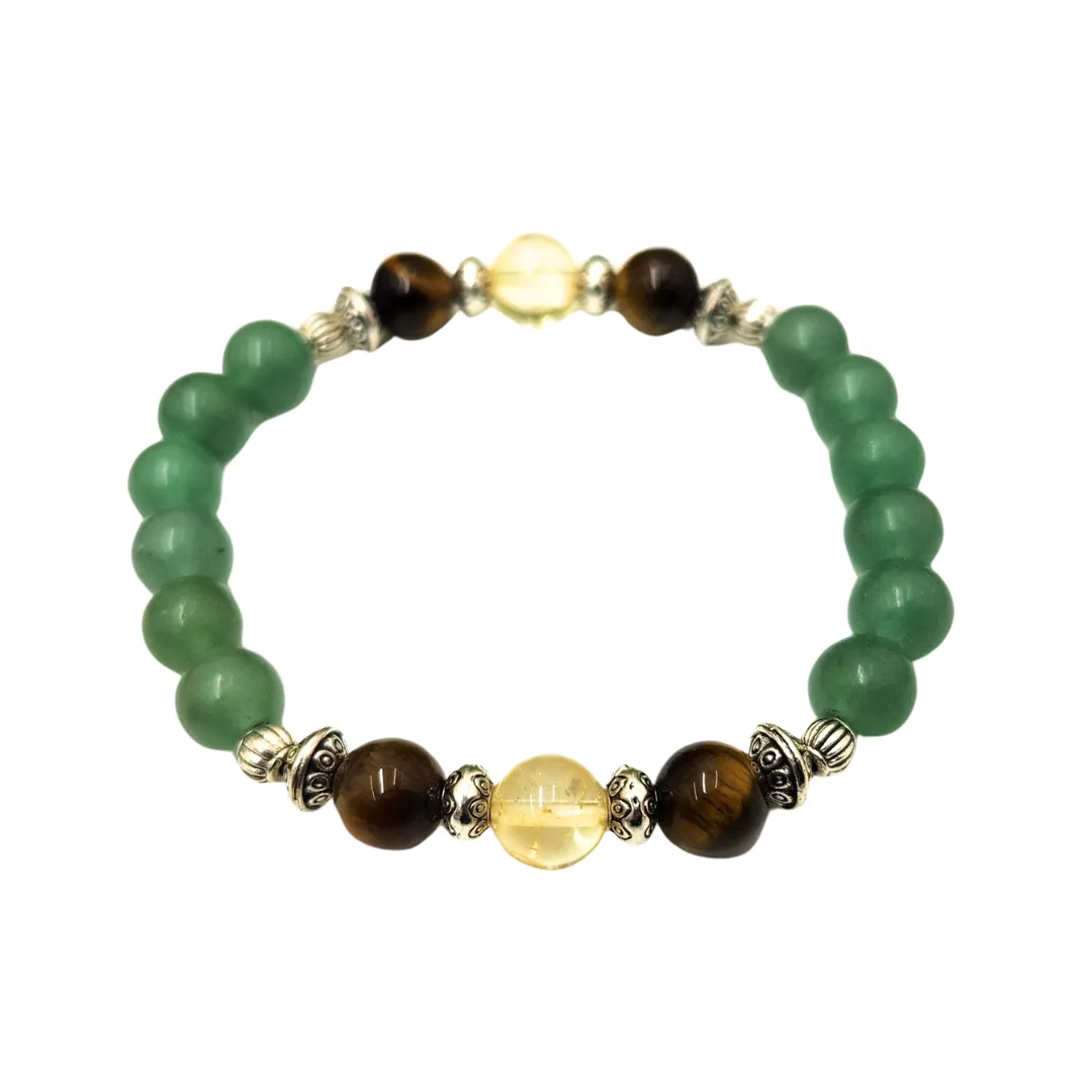 Prosperity Crystal Bracelet - Citrine / Tiger Eye / Green Aventurine