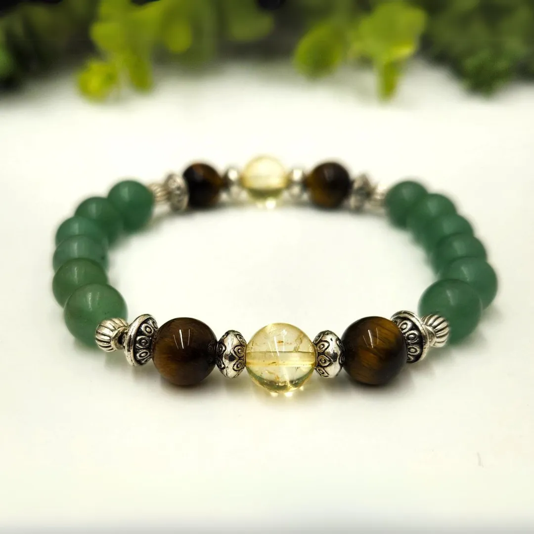 Prosperity Crystal Bracelet - Citrine / Tiger Eye / Green Aventurine