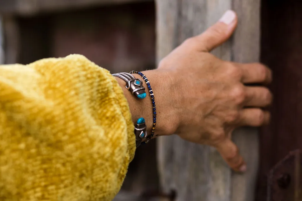 "Piedmont" Blue Lapis Gemstone Beaded Bracelet