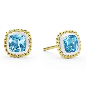 Rittenhouse Two-Tone Swiss Blue Topaz Stud Earrings