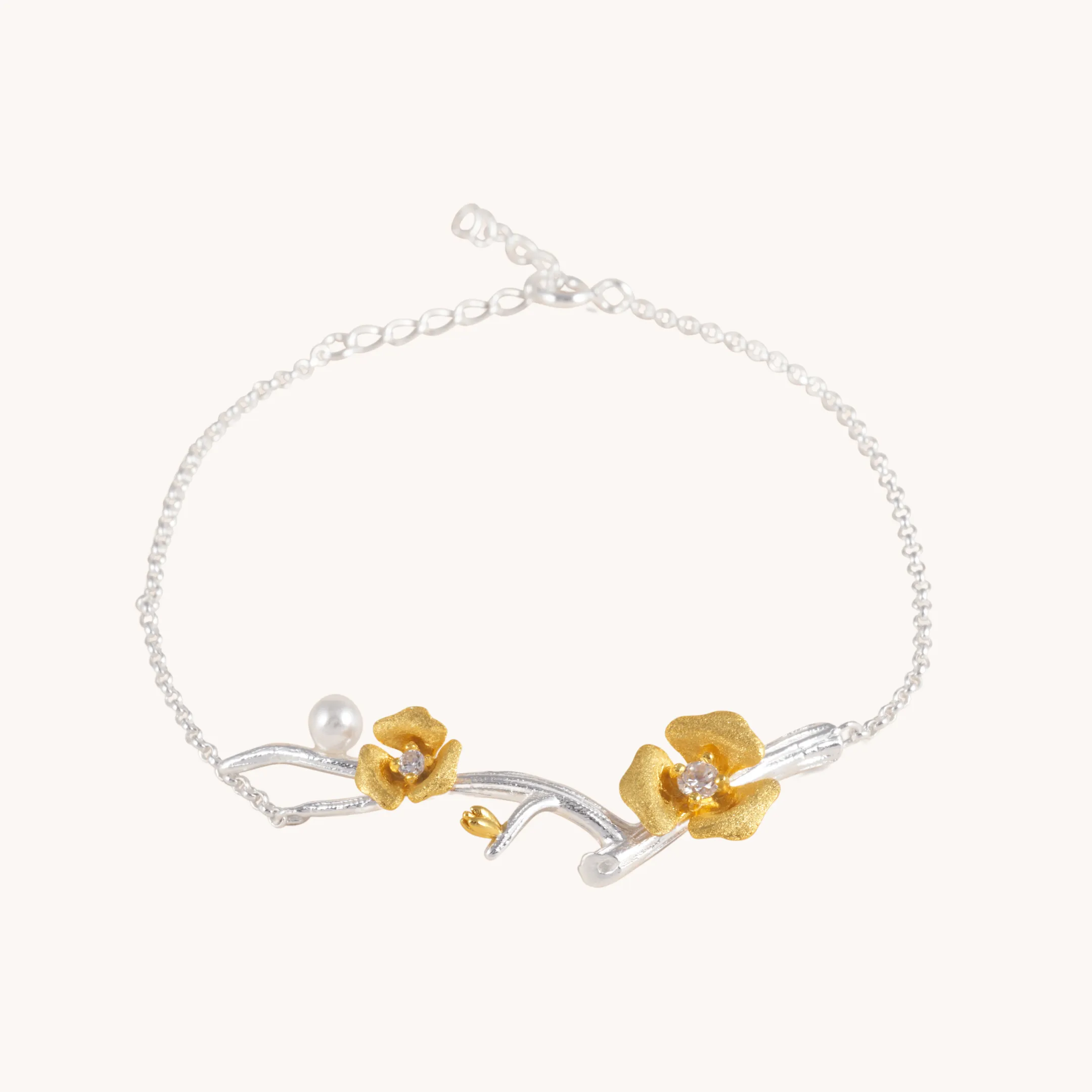 Rosebud Silver Bracelet