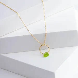 Rough stone peridot pendant