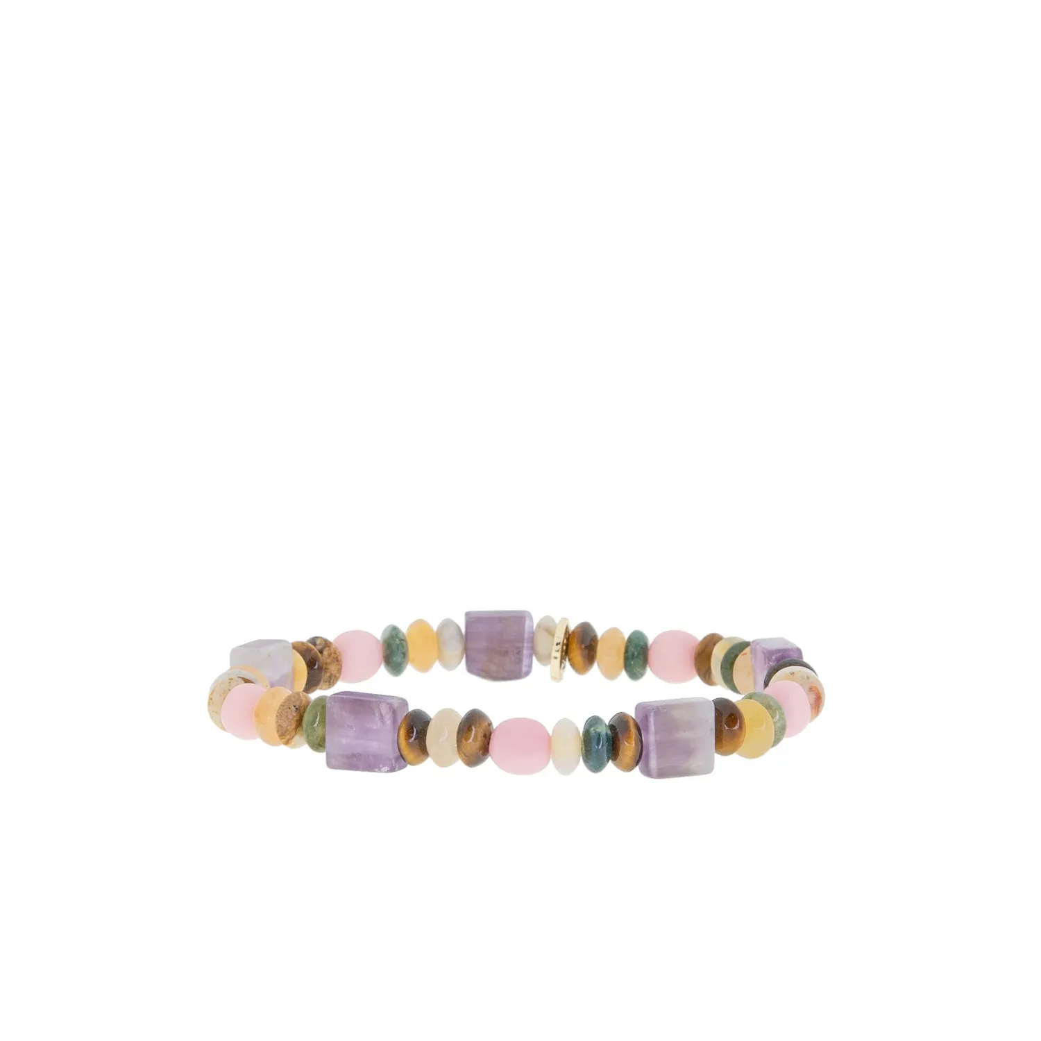 semi precious mutli shape stretch bracelet