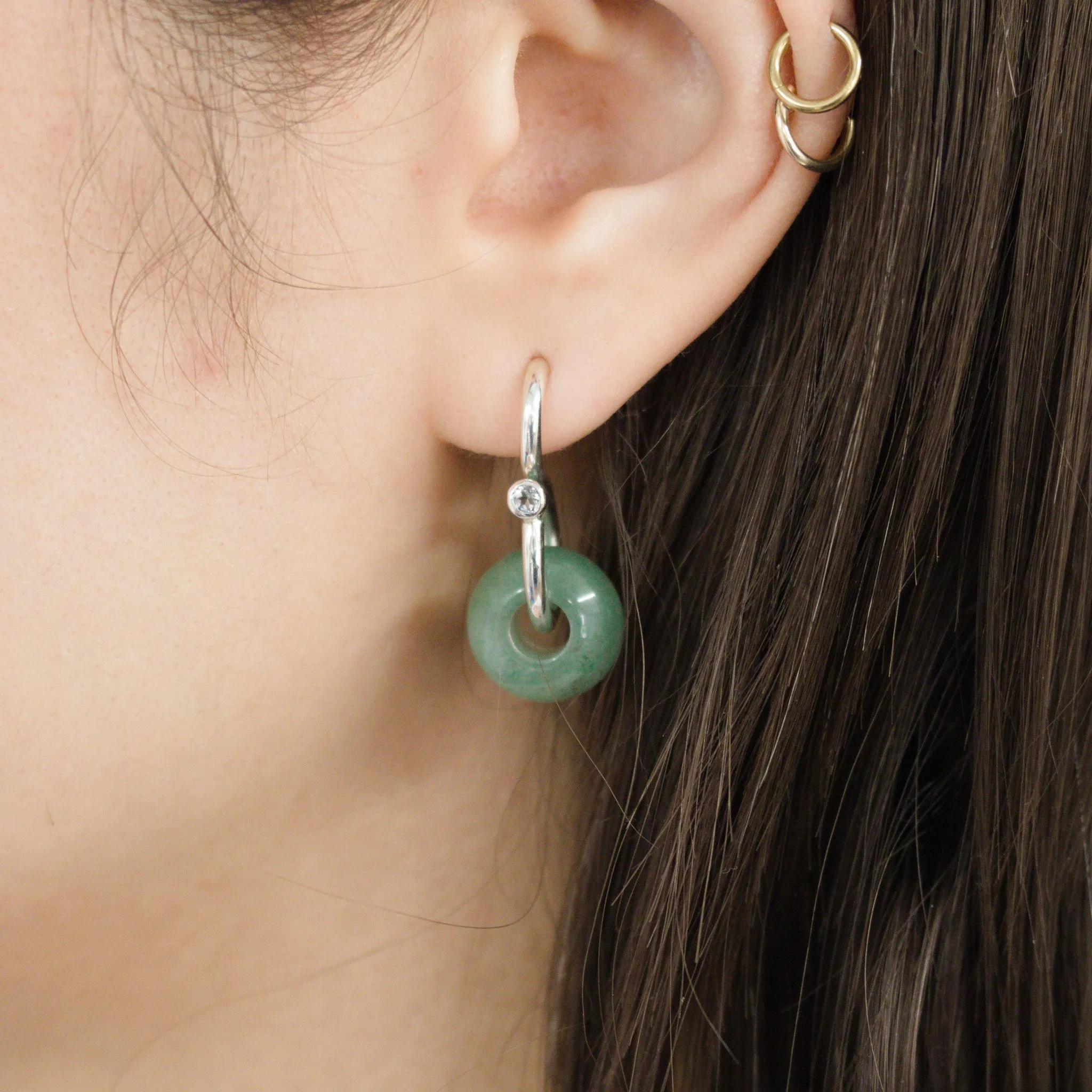 Signature Poise Aventurine Sterling Silver Earrings