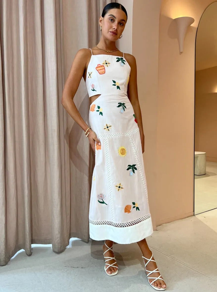 Significant Other Blaire Midi Dress in Embroidery Mix