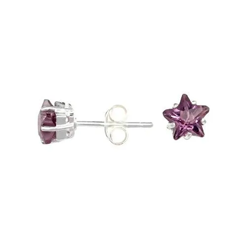 Silver Amethyst Gemstone Earrings