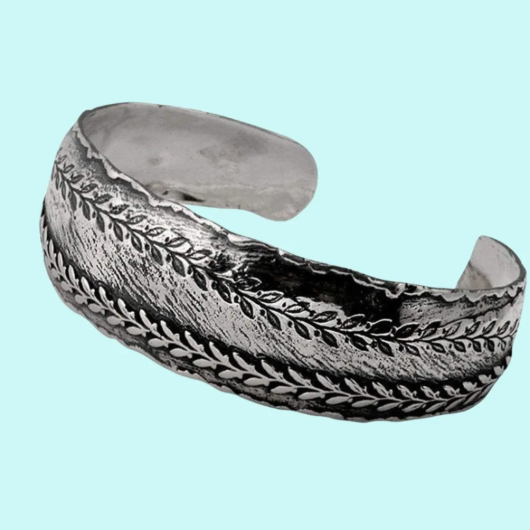 Silver Cuff Bracelet Israeli bracelets   Boho jewelry