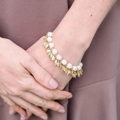 Silver Leaf Fringe Bracelet