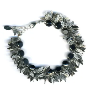 Silver Leaf Fringe Bracelet