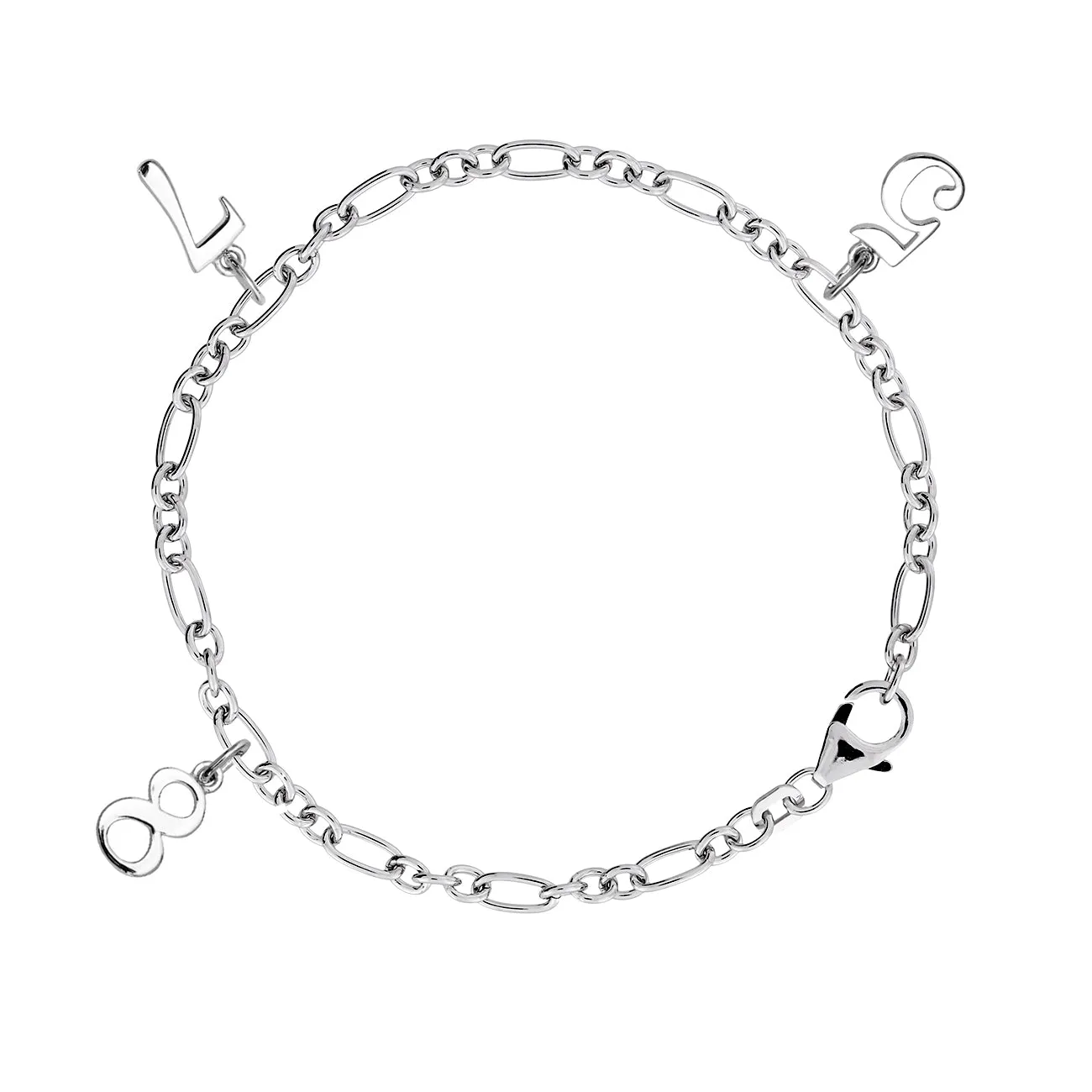 Silver Open Links Bracelet with Charm Soldering