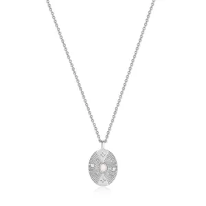 Silver Scattered Stars Kyoto Opal Disc Necklace