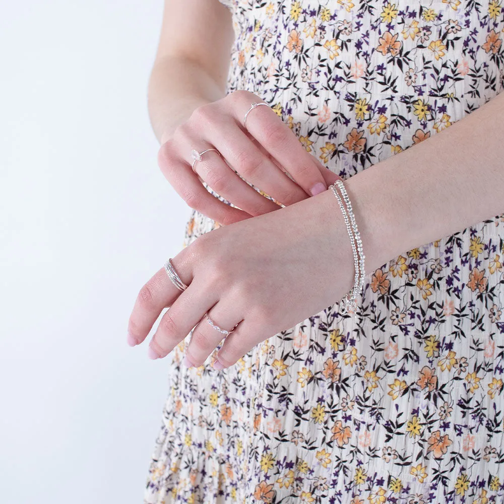 Small Tumbled Silver Beaded Bracelet