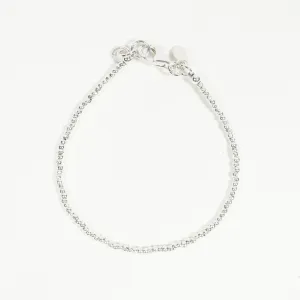 Small Tumbled Silver Beaded Bracelet