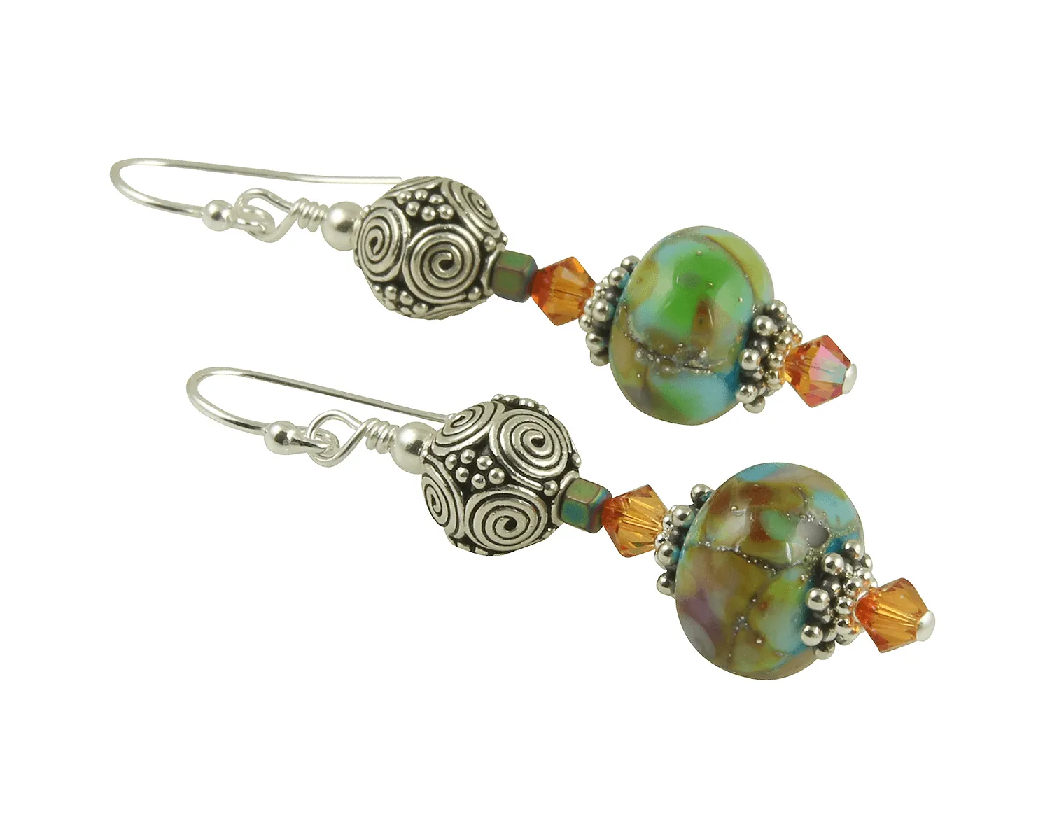 Southwest Turquoise Lampwork Earrings