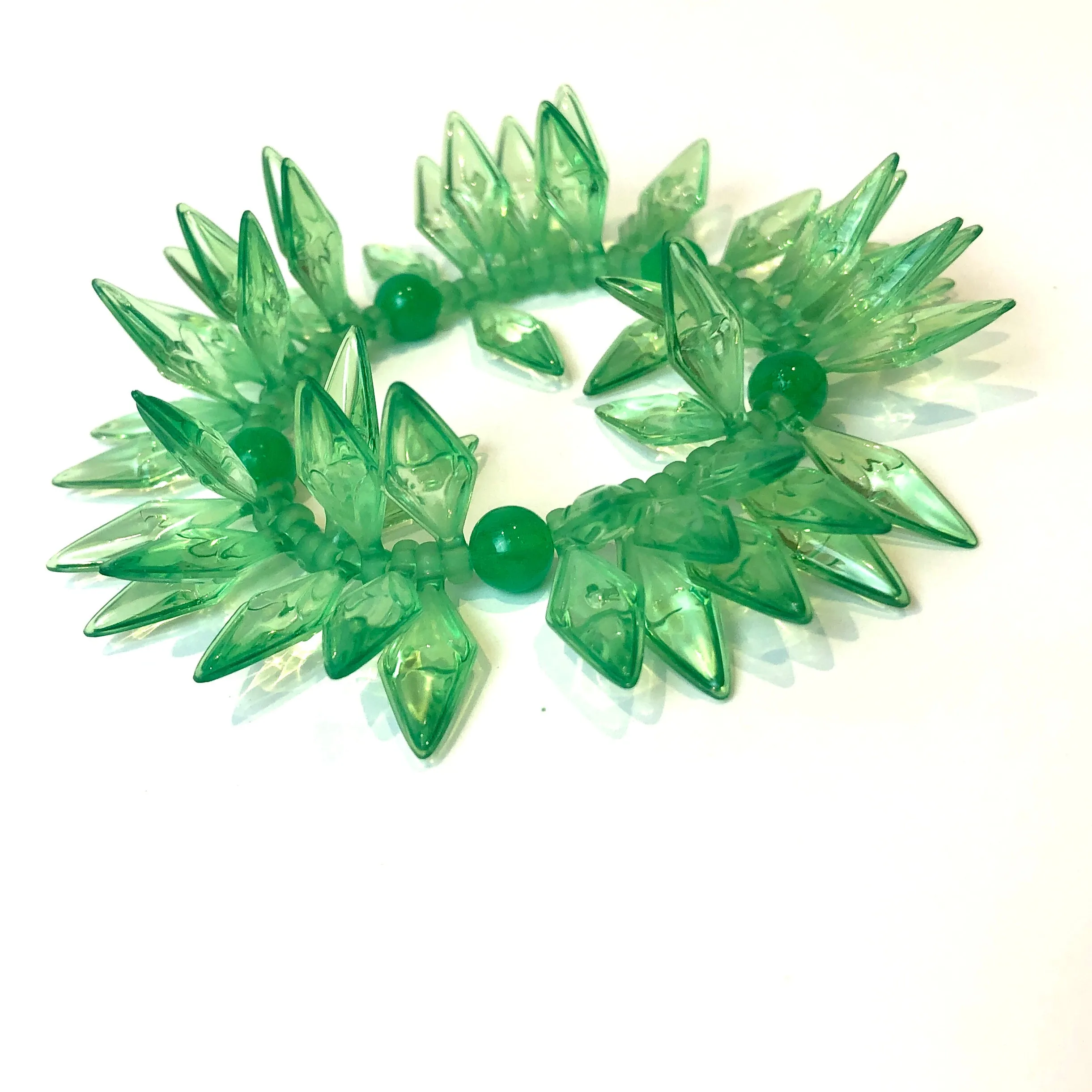 Spring Green Spiked Cha Cha Stretch Bracelet