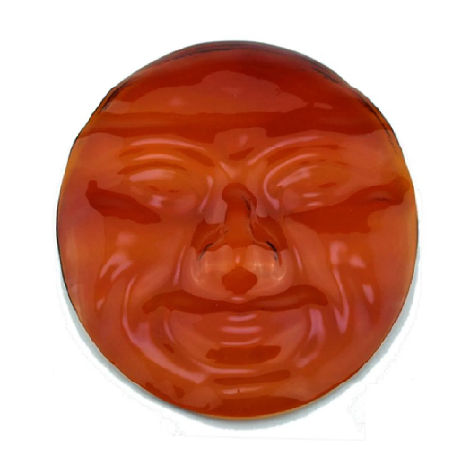 Stained Glass Slumped - MoonFace Amber 6 Inch Diameter