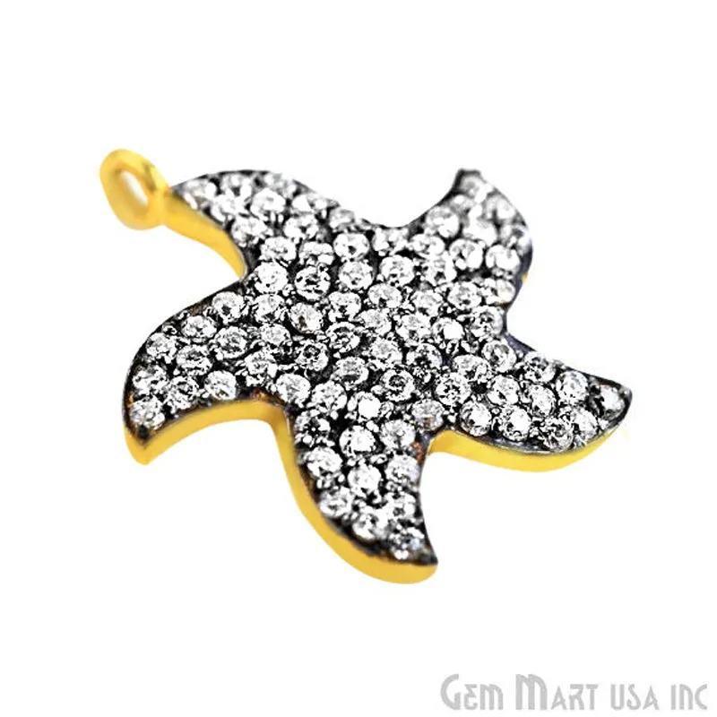 'Star' CZ Pave Gold Vermeil Charm for Bracelet & Pendants