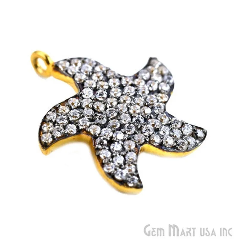 'Star' CZ Pave Gold Vermeil Charm for Bracelet & Pendants