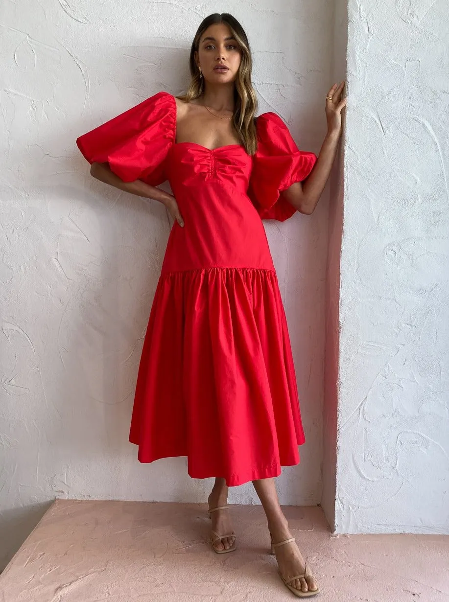 Steele Luna Dress in Scarlet