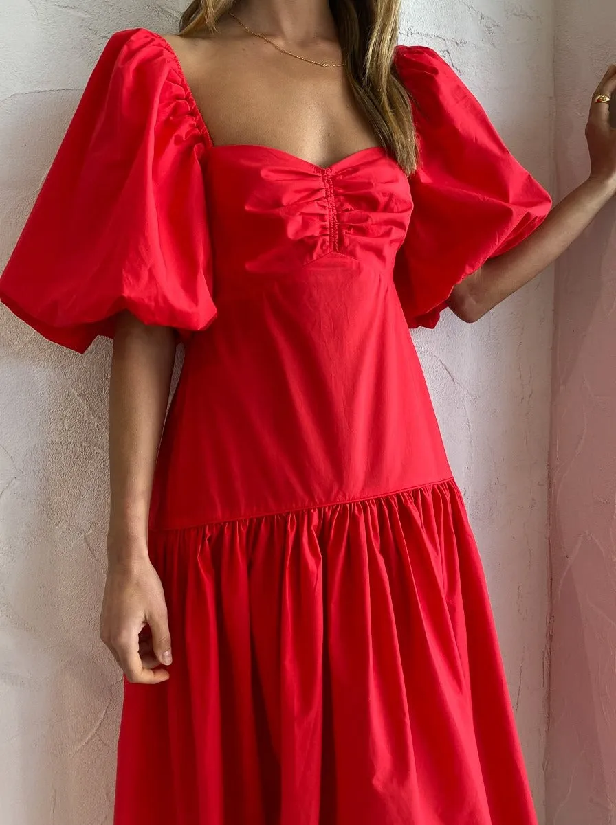 Steele Luna Dress in Scarlet