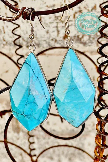 Sterling Kreek TURQUOISE TEAR DROP EARRINGS