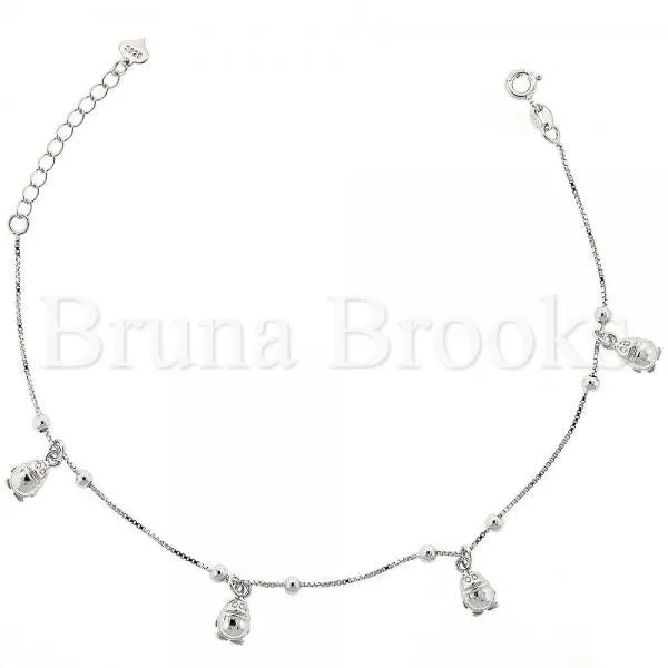 Sterling Silver 03.183.0095 Fancy Bracelet, Rhodium Tone