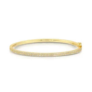 Sterling Silver 14K Gold Plated Double Line