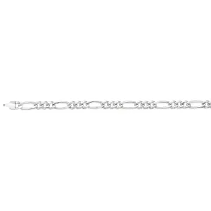 Sterling Silver 21cm Figaro Bracelet