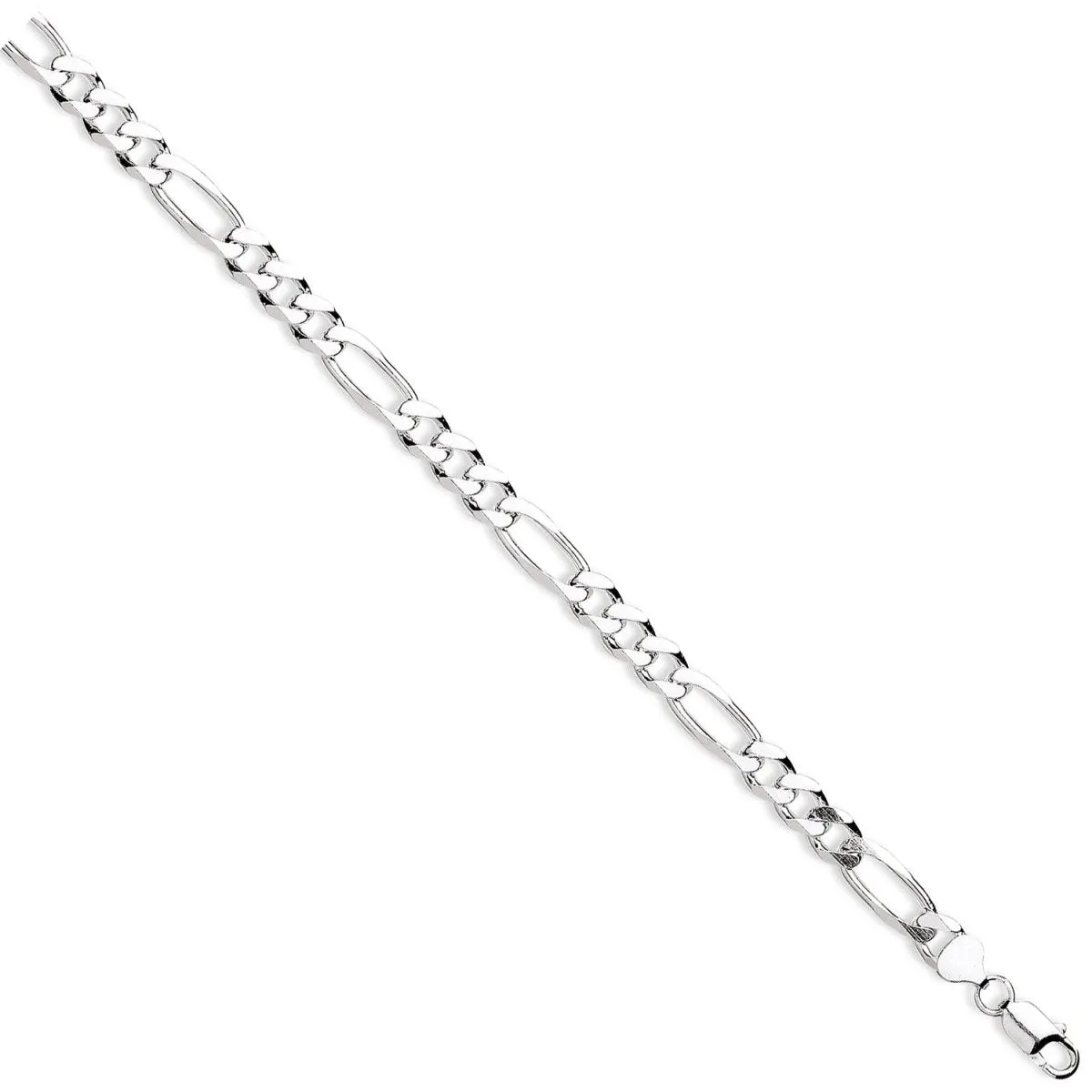 Sterling Silver 9mm Figaro Chain Gents Bracelet