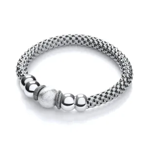 Sterling Silver & Ruthenium Fancy Bracelet