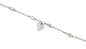 Sterling Silver Cz Heart Bracelet