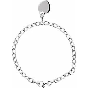 Sterling Silver Heart Charm 7.5" Bracelet