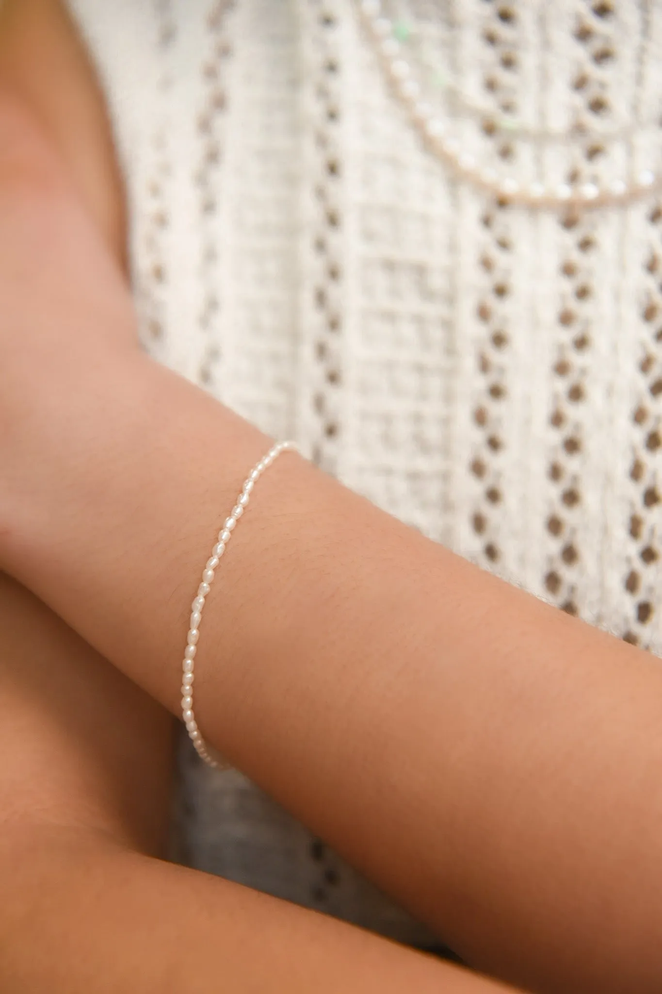 Sterling Silver Petite Pearl Bracelet