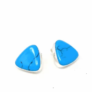 Stud Earrings Turquoise Triangles