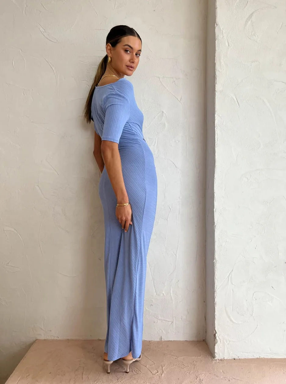 Suboo Ether Rouched Midi Dress in Cornflower