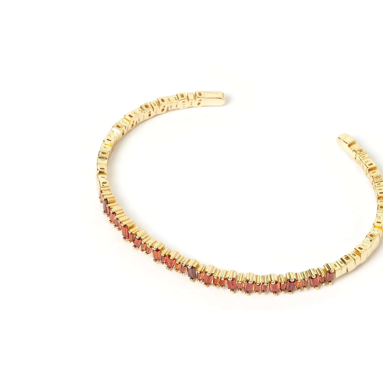 Suki Gold Cuff Bracelet - Garnet