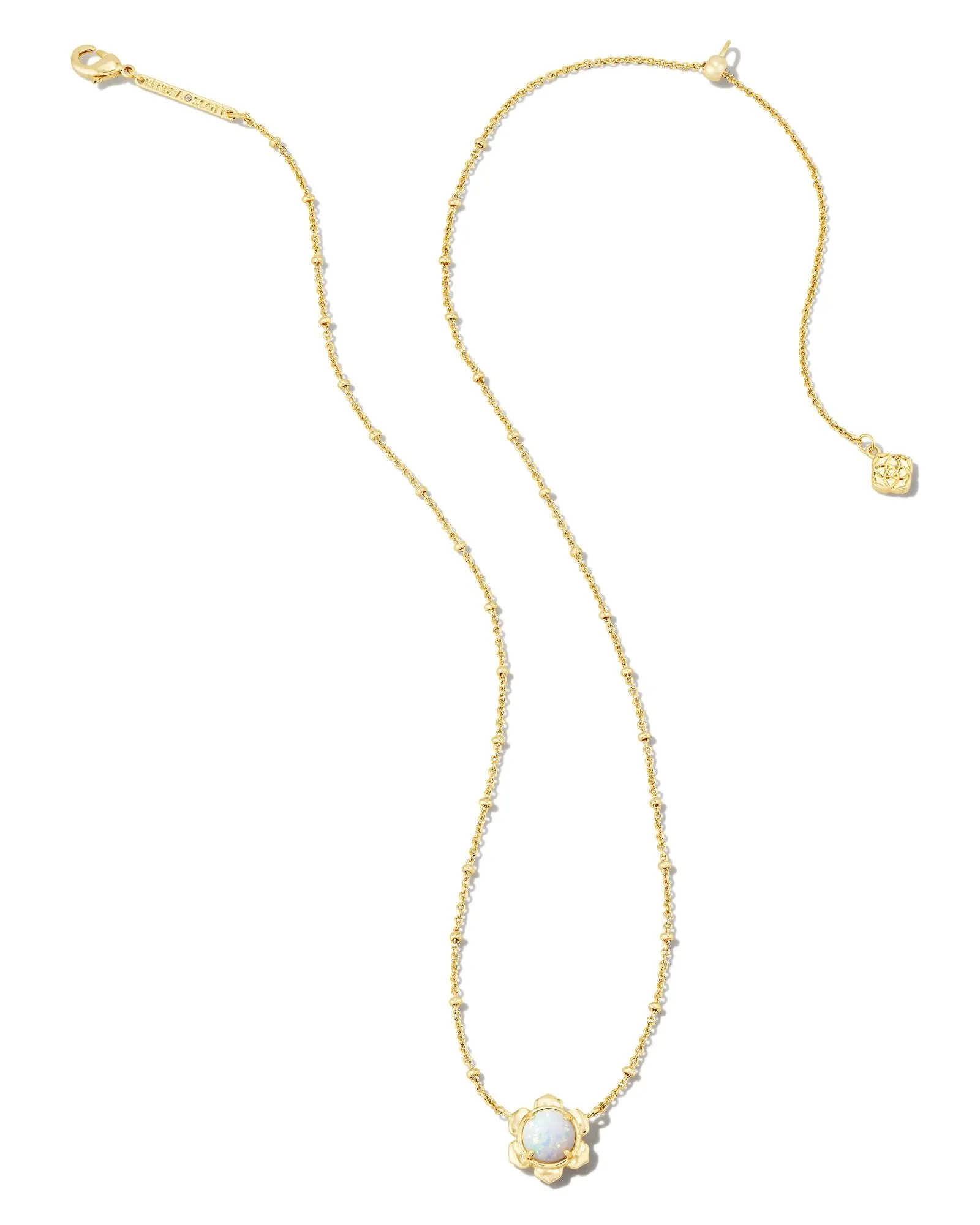 Susie Short Pendant Necklace Gold - Bright White