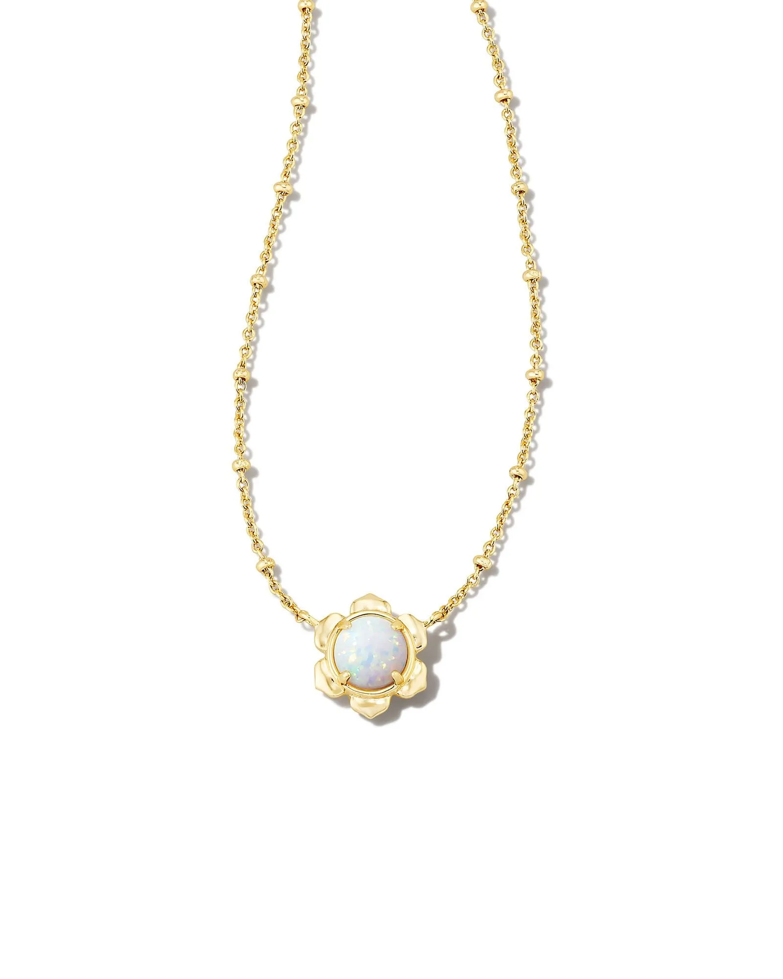 Susie Short Pendant Necklace Gold - Bright White