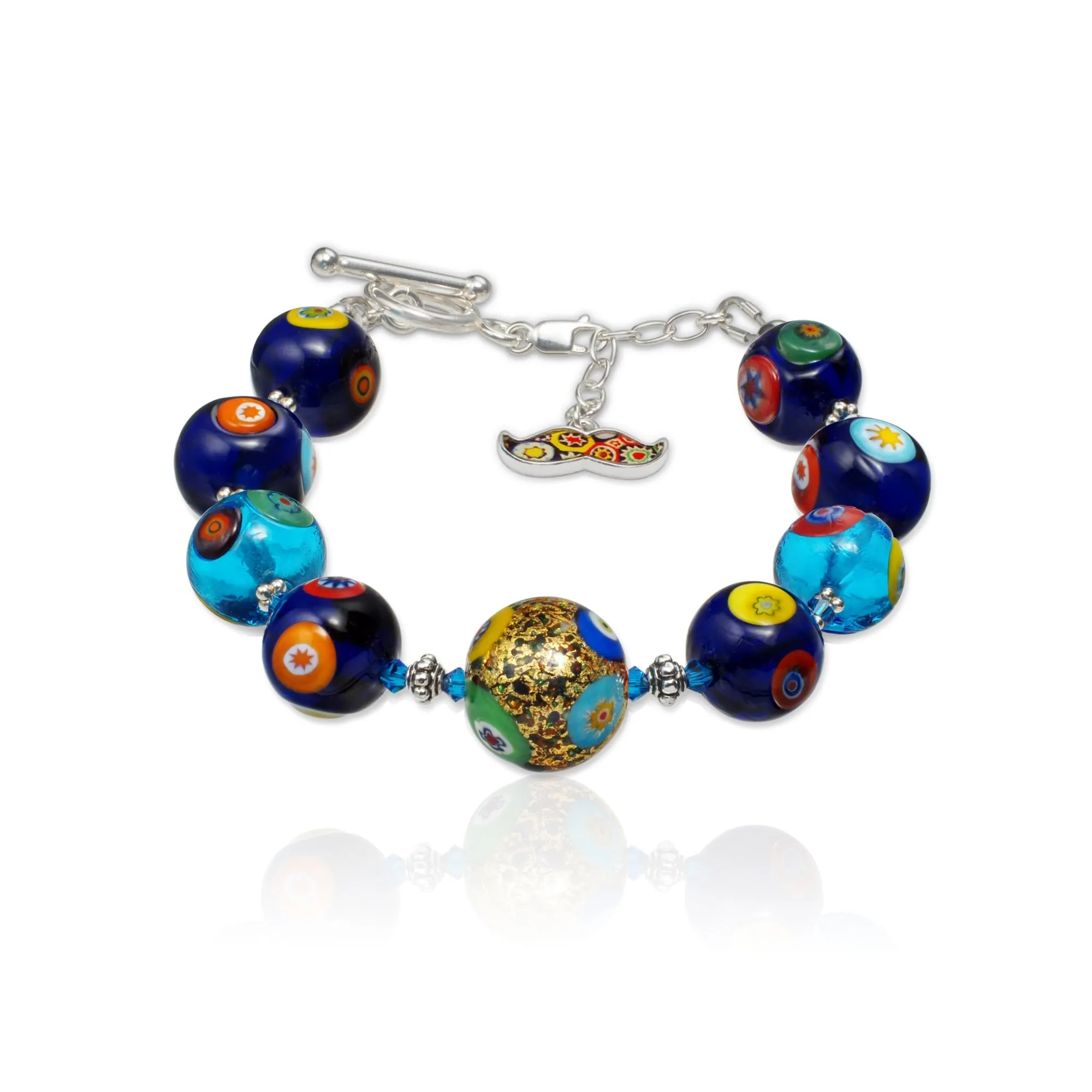 THE KISS Gold in Aqua Bracelet